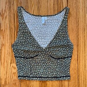 & Other Stories Green Fitted Crop Tank Top